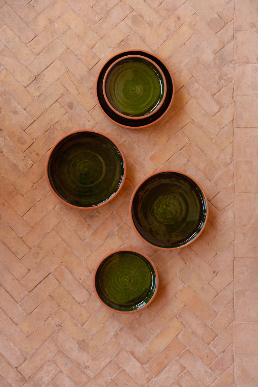 Assiette verte - Terre cuite