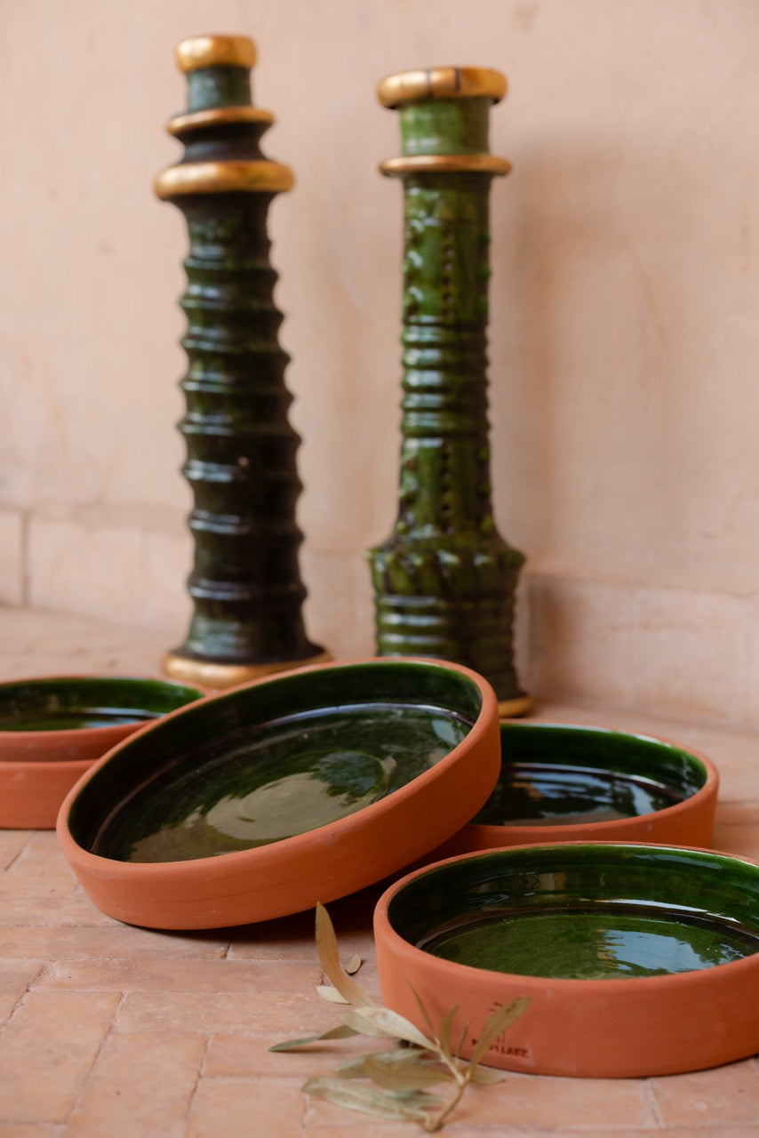 Assiette verte - Terre cuite