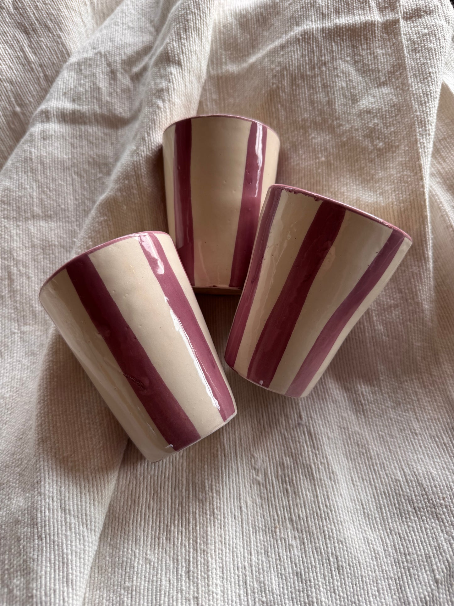 Tasse rayé - Lila/ écru