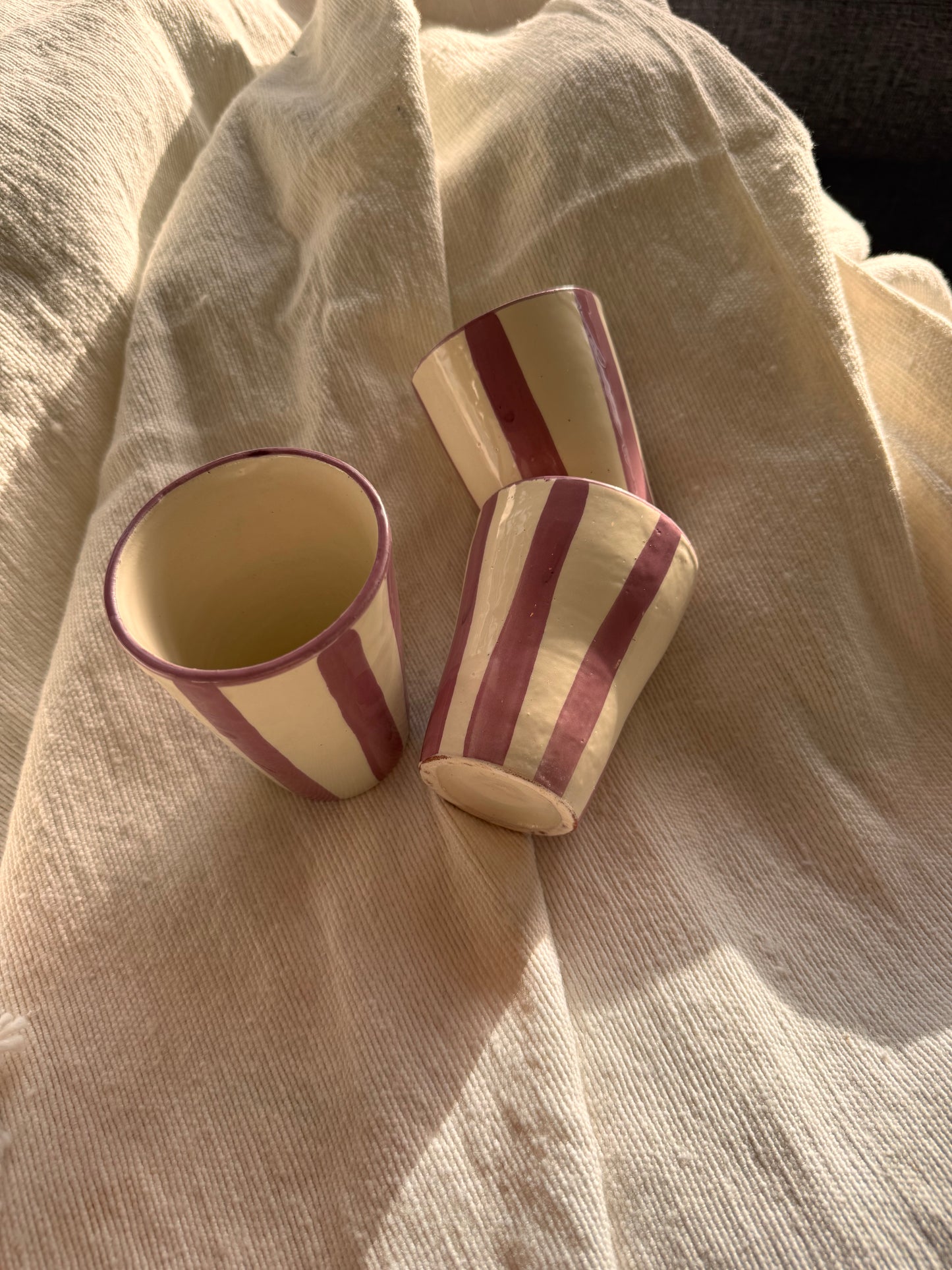 Tasse rayé - Lila/ écru