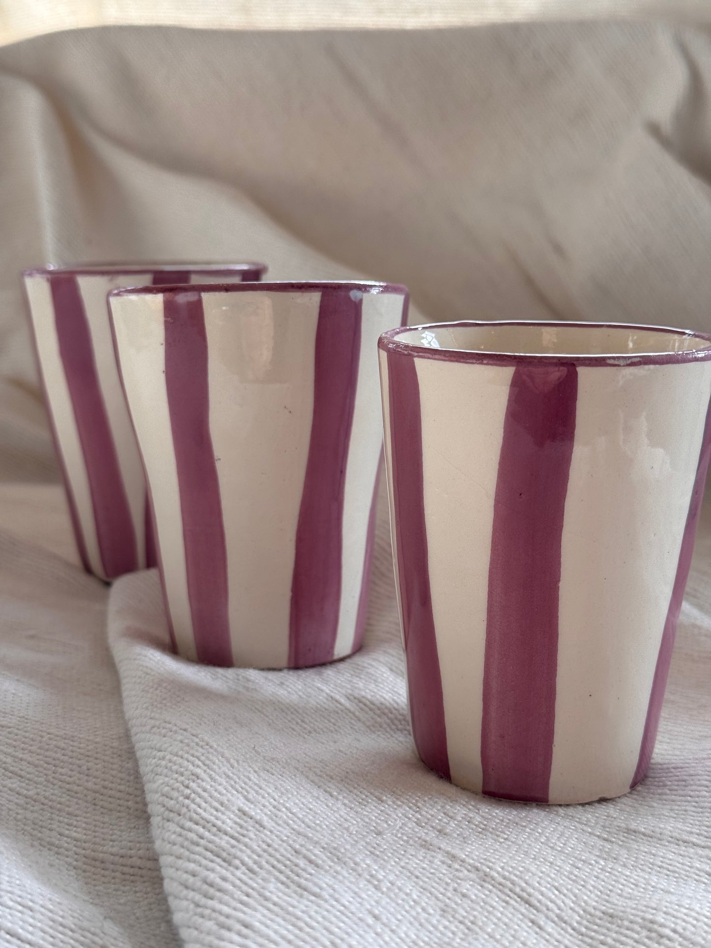 Tasse rayé - Lila/ écru
