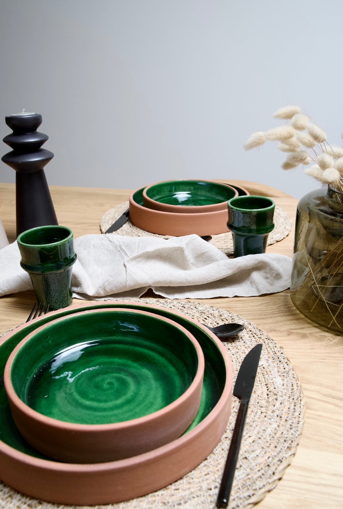 Assiette verte - Terre cuite