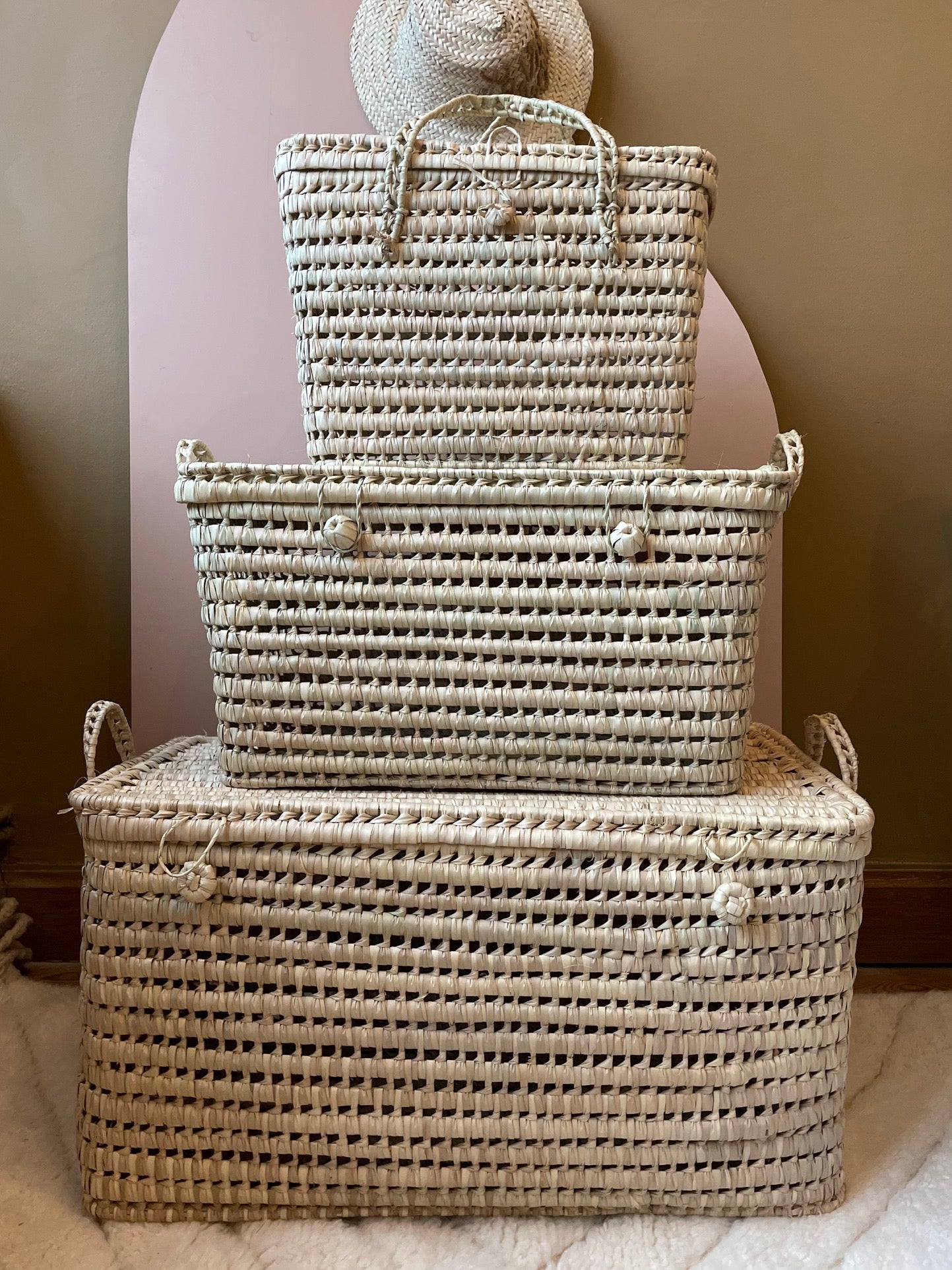 Malle en feuilles de palmier