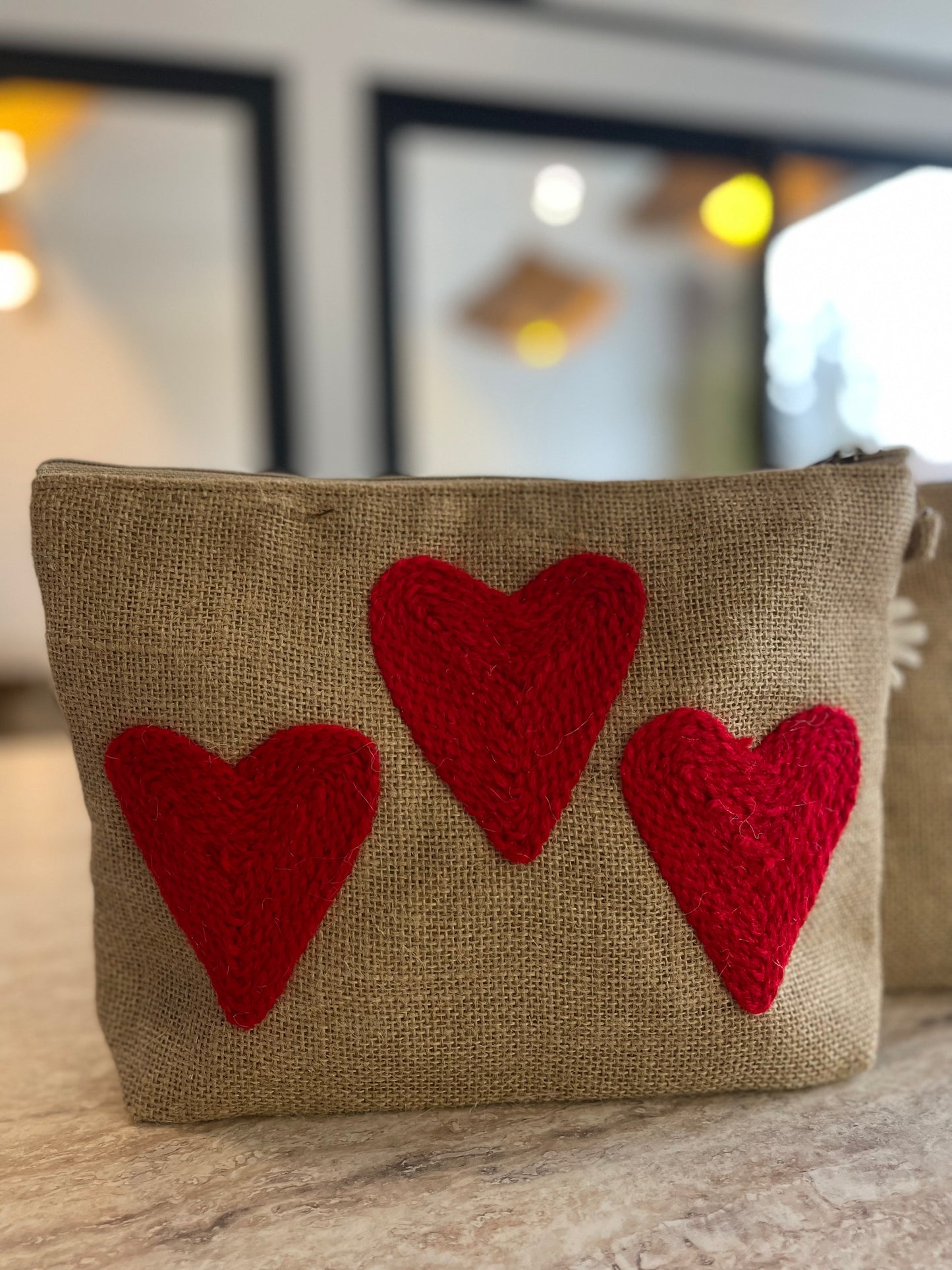 Trousse en Toile de Jute a Motifs