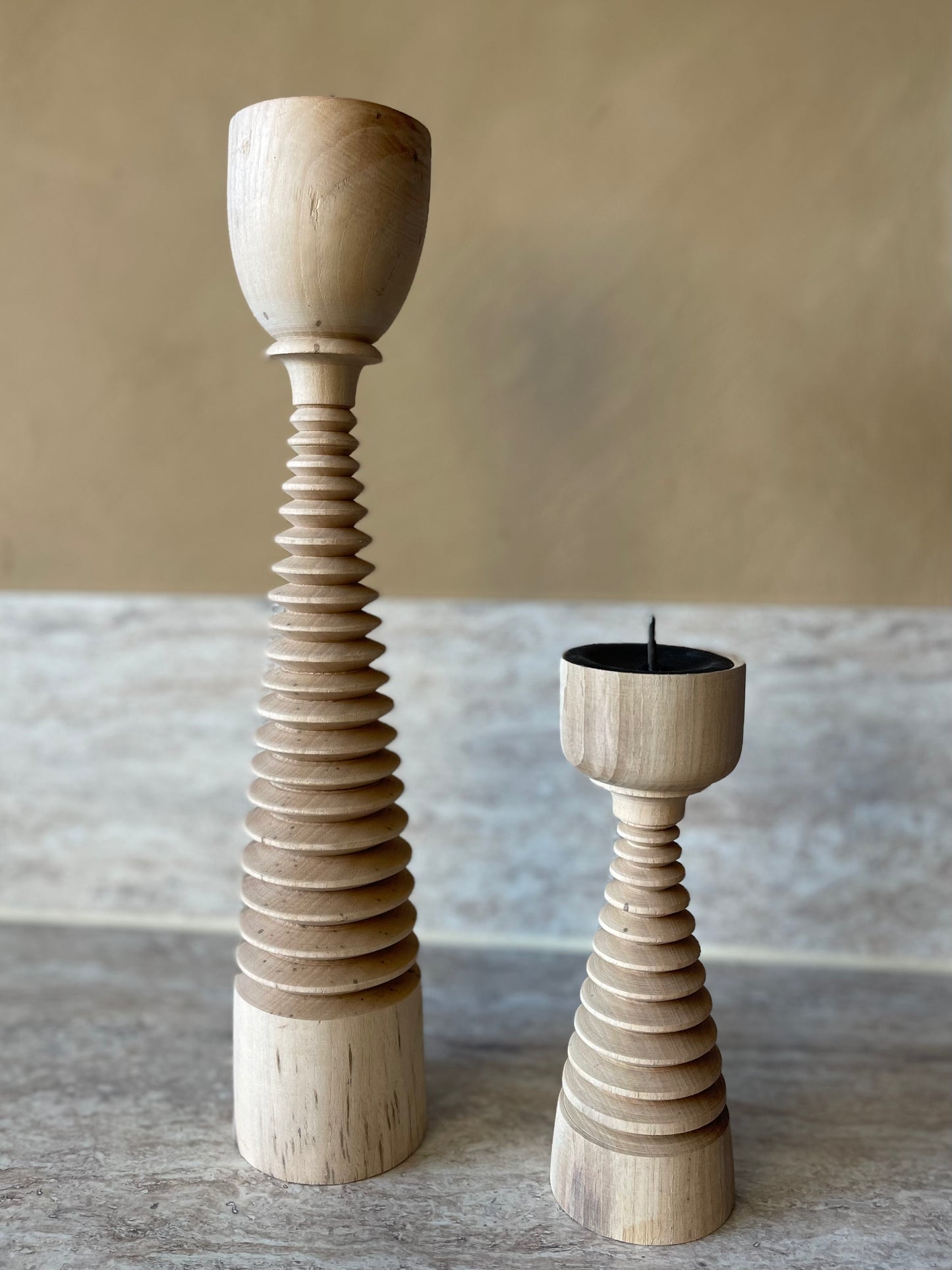 Bougeoirs en bois ASAYL