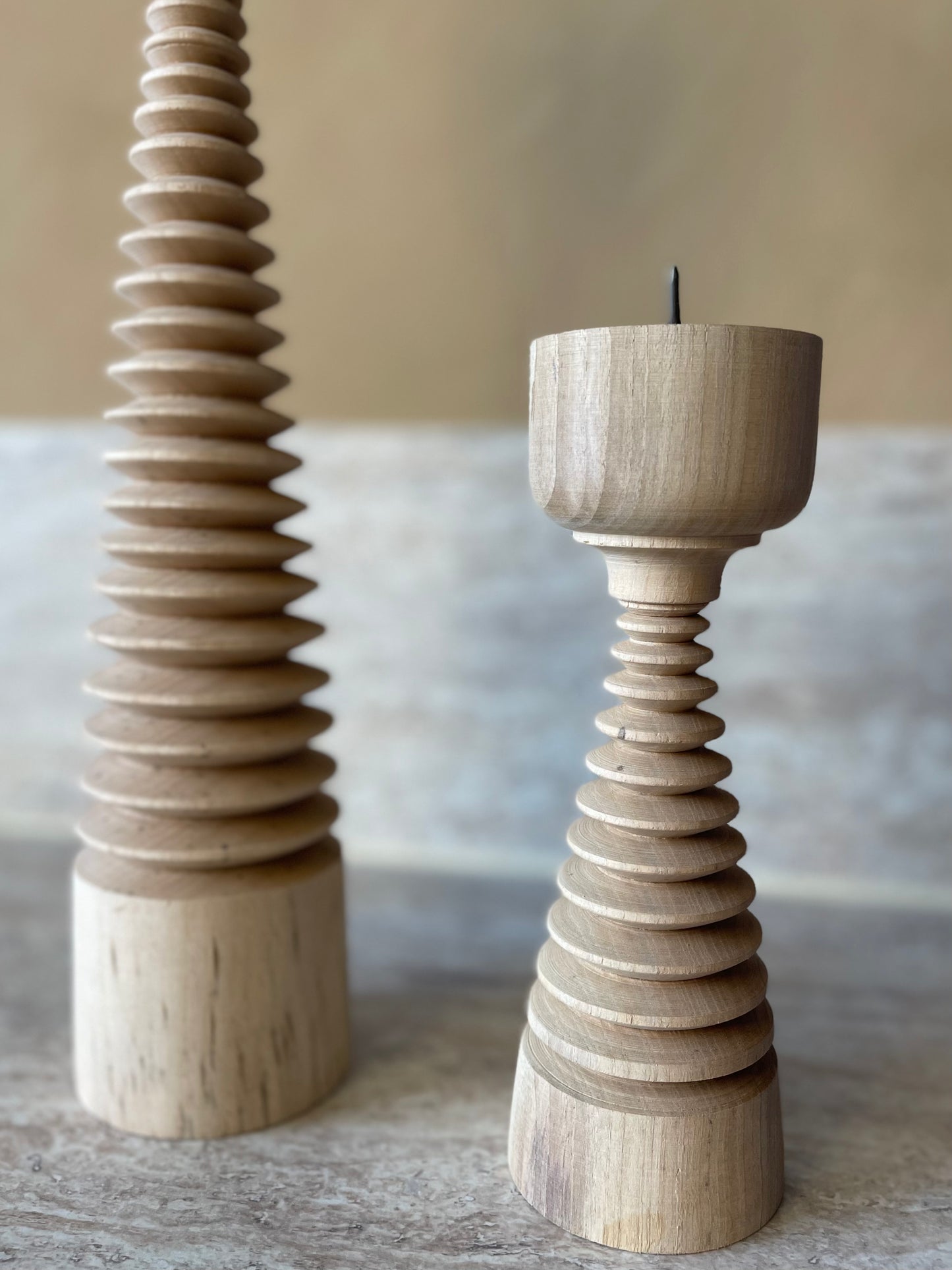 Bougeoirs en bois ASAYL