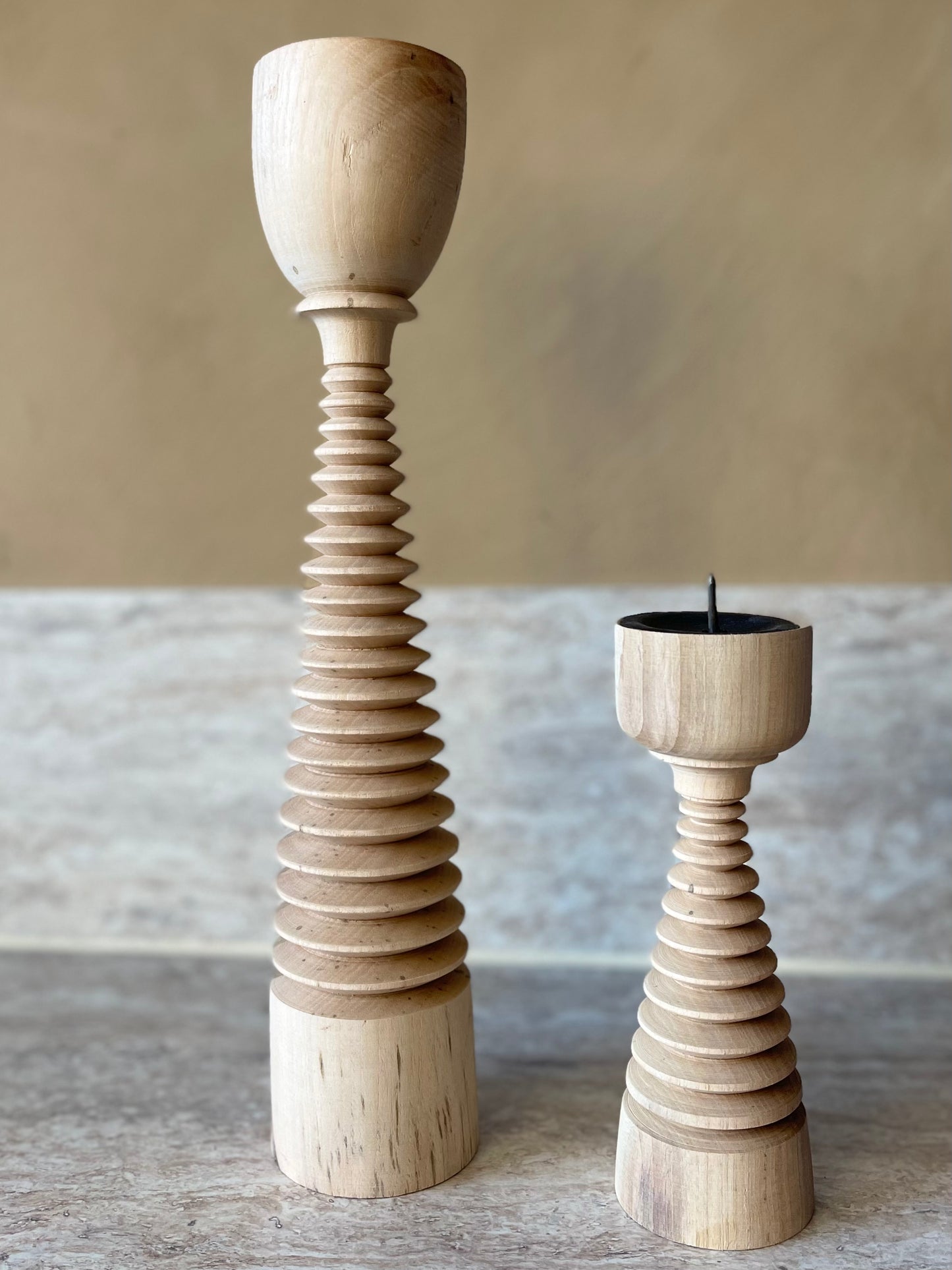 Bougeoirs en bois ASAYL