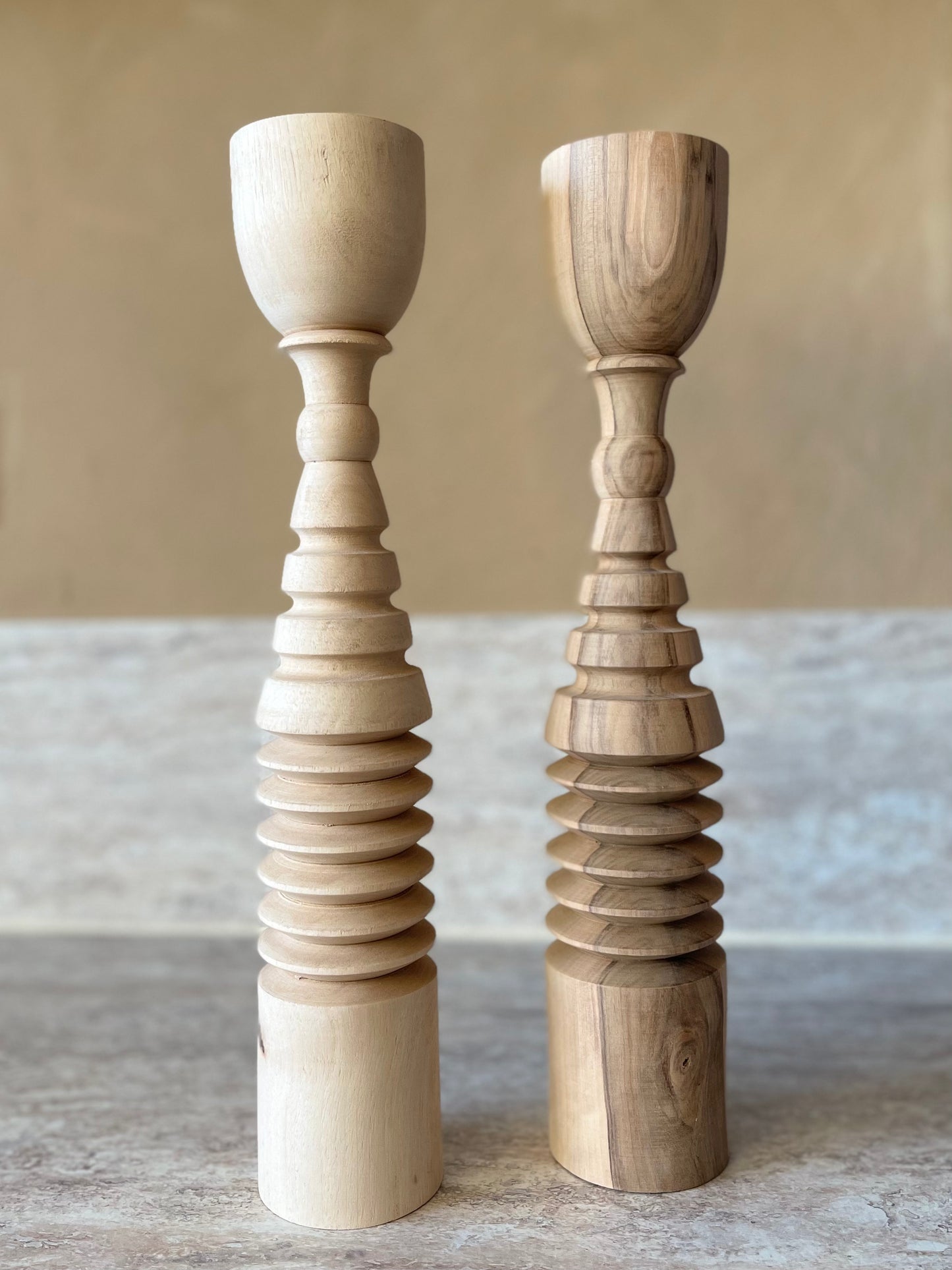 Bougeoirs en bois ASAYL