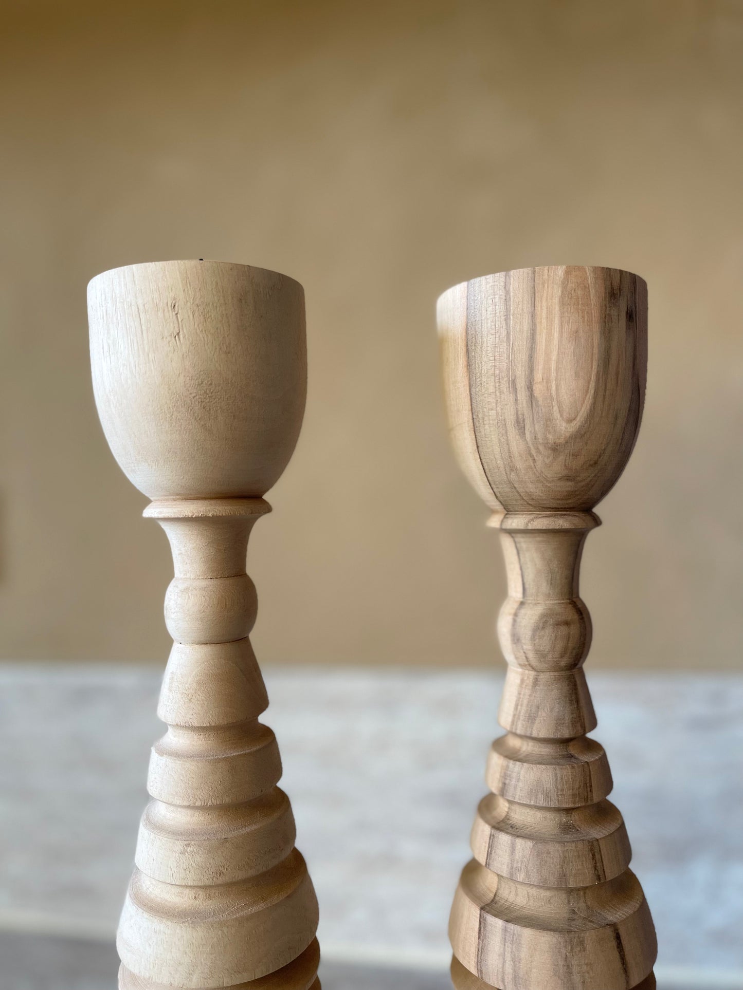Bougeoirs en bois ASAYL