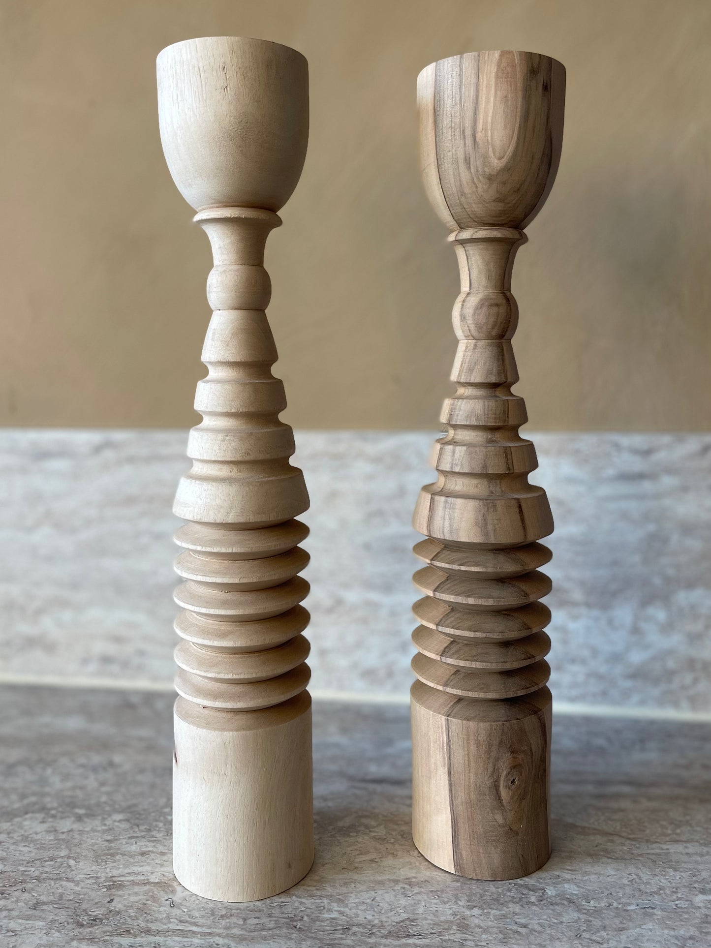 Bougeoirs en bois ASAYL
