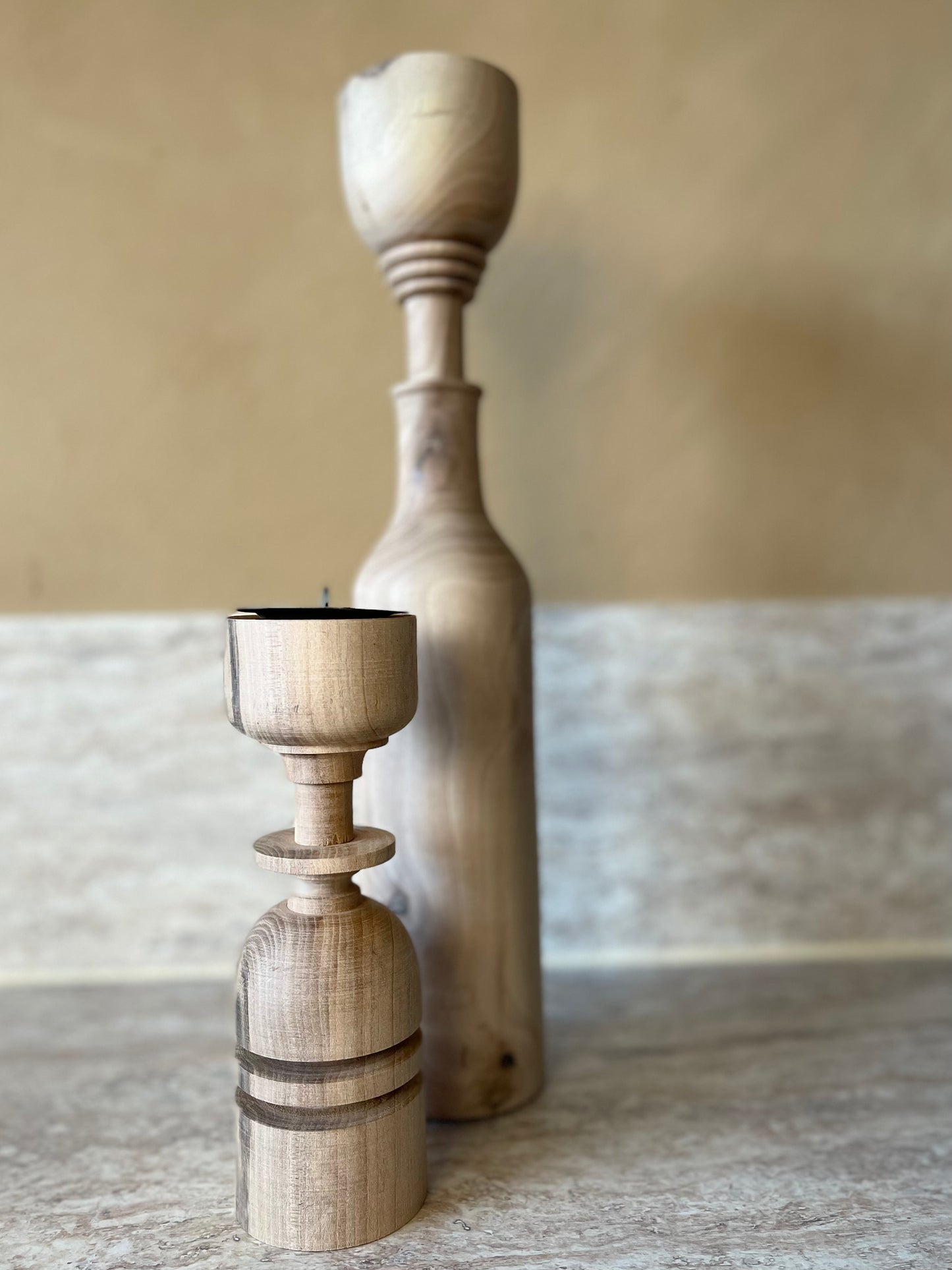 Bougeoirs en bois ASAYL