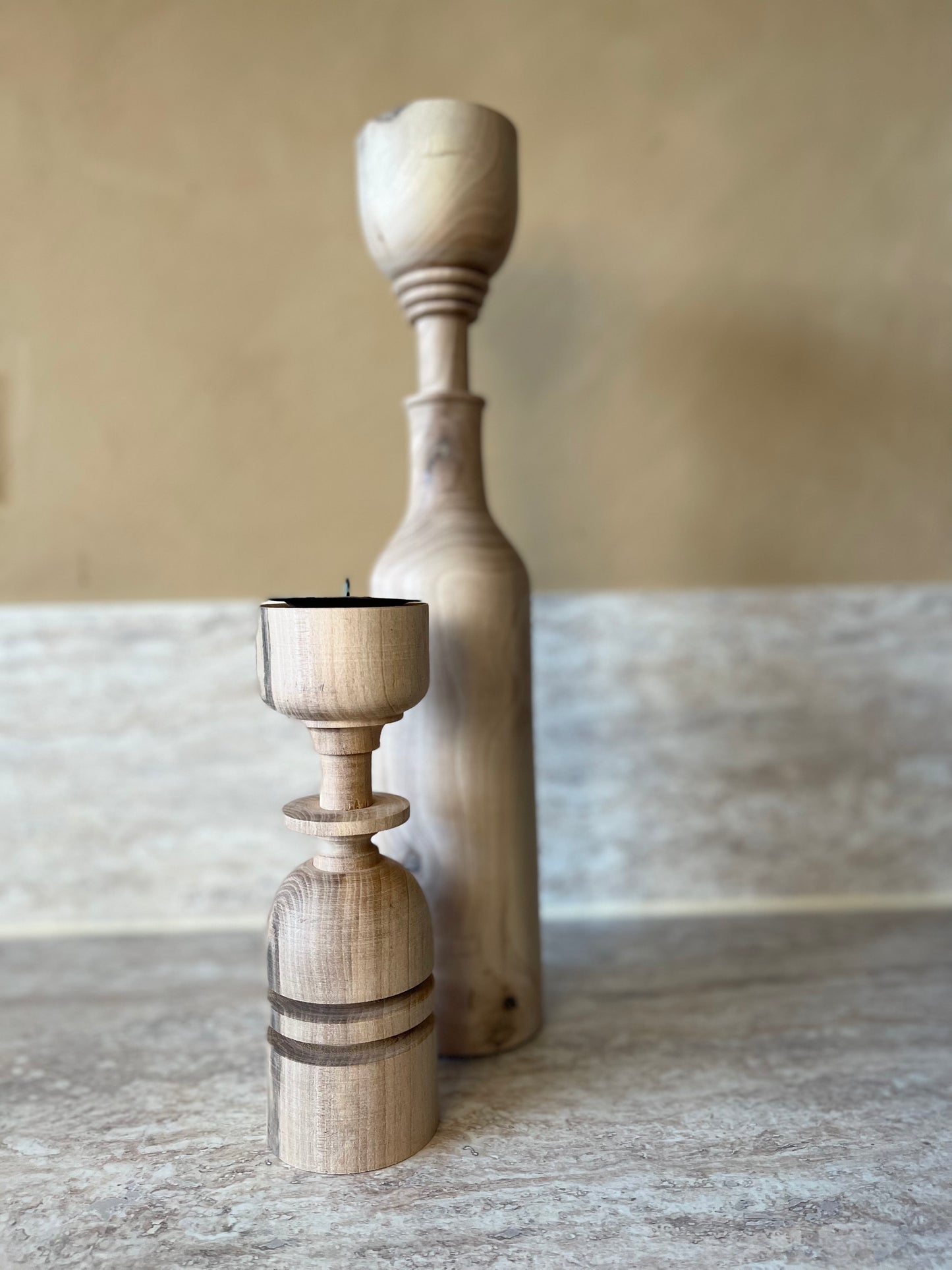 Bougeoirs en bois ASAYL