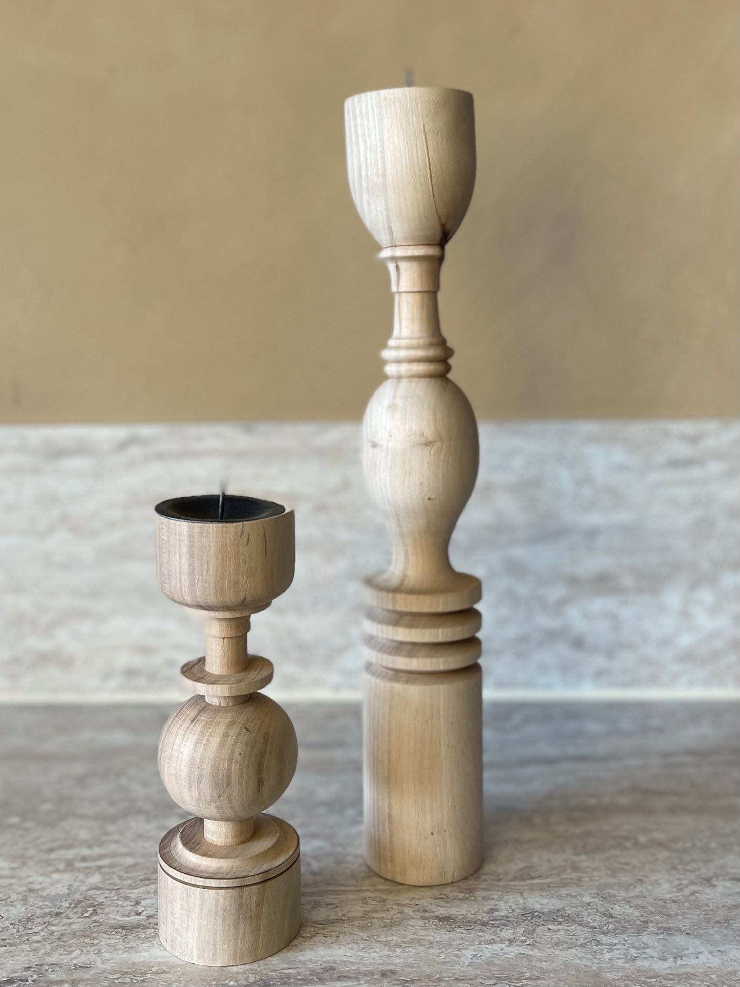 Bougeoirs en bois ASAYL