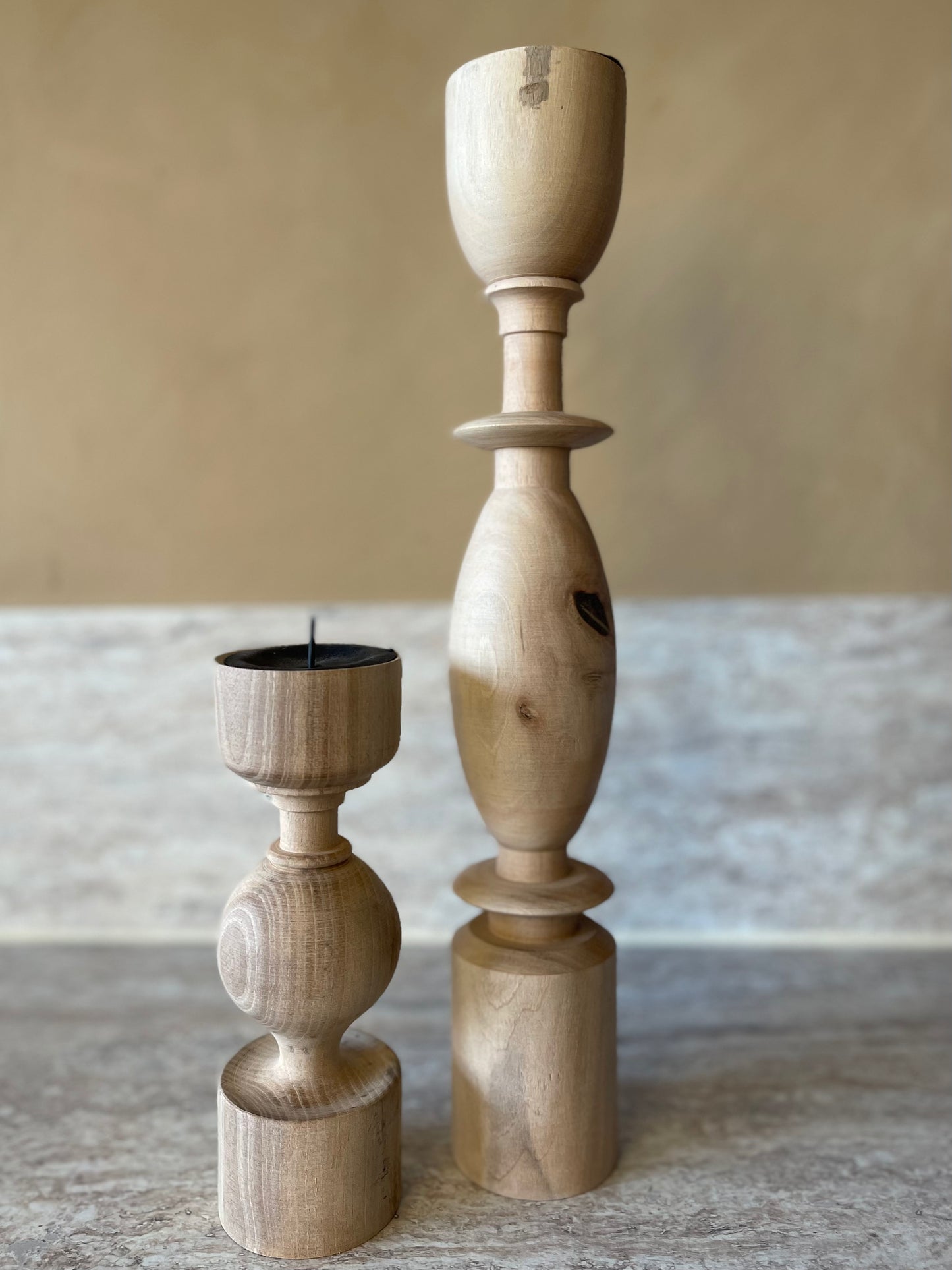 Bougeoirs en bois ASAYL