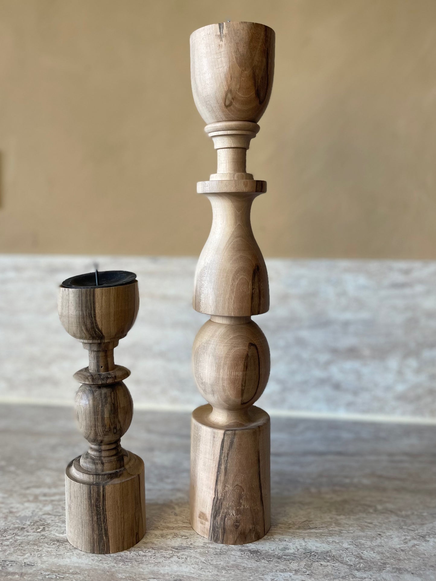 Bougeoirs en bois ASAYL