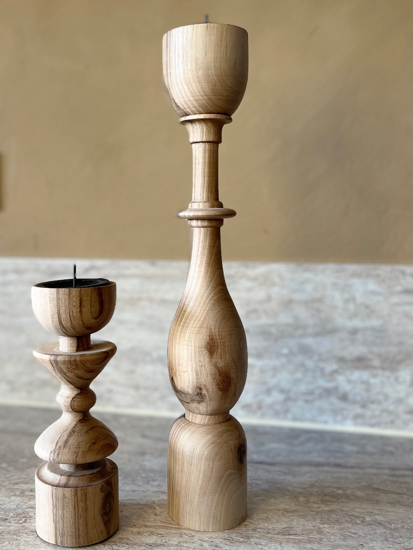 Bougeoirs en bois ASAYL