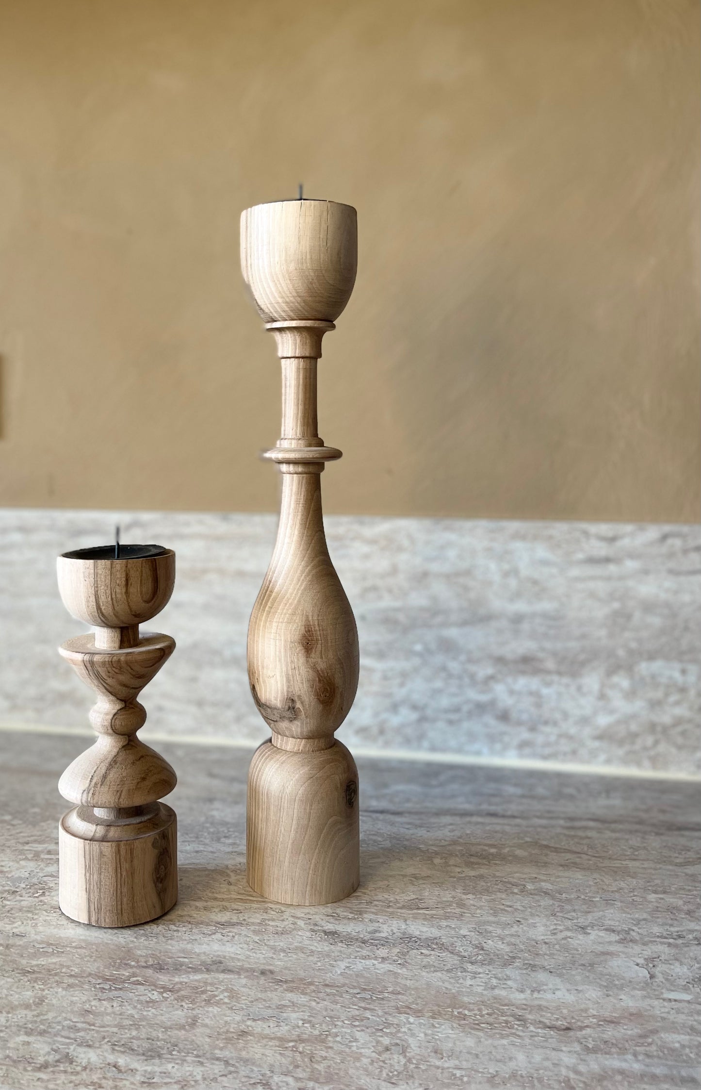 Bougeoirs en bois ASAYL