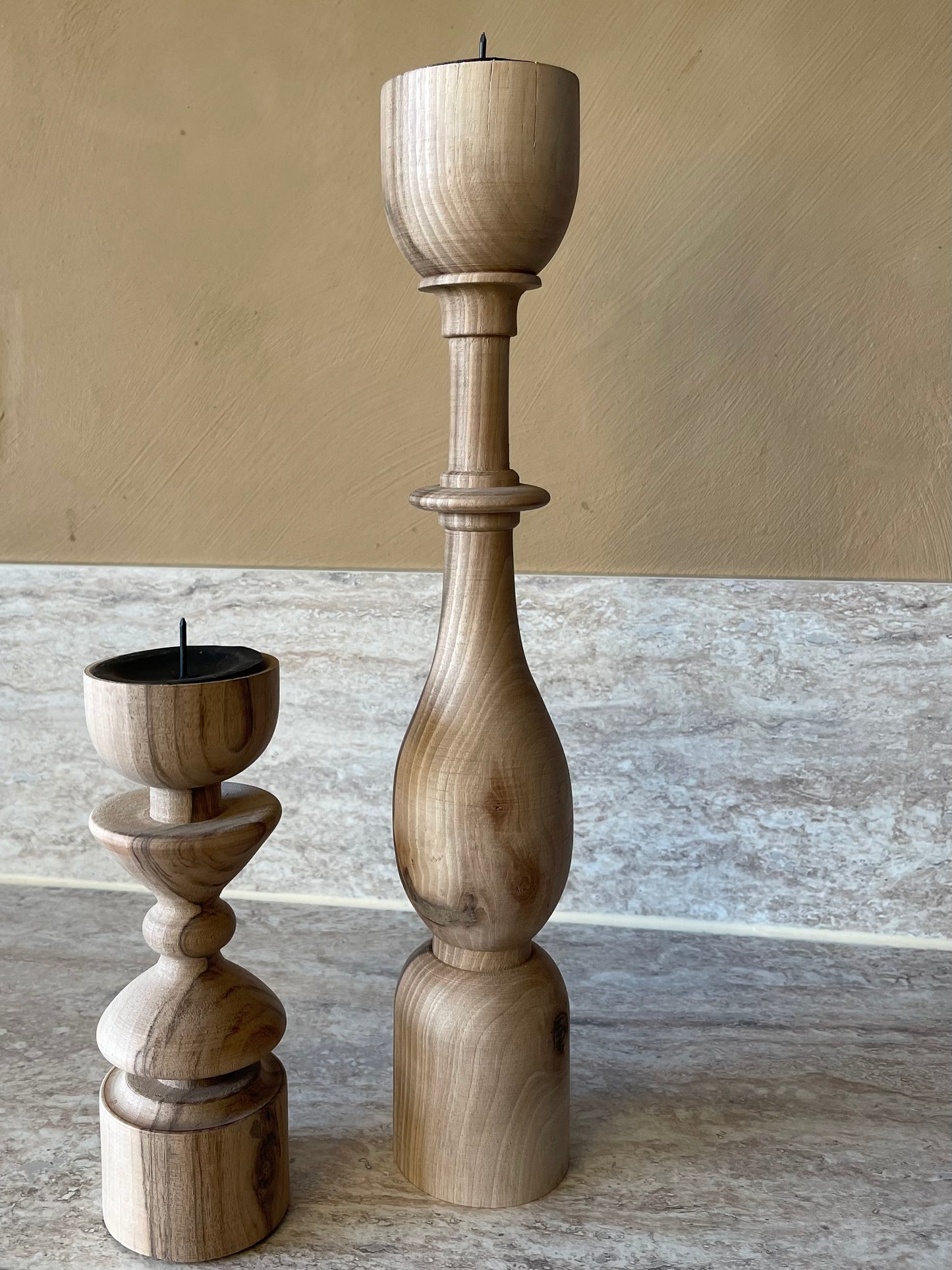 Bougeoirs en bois ASAYL