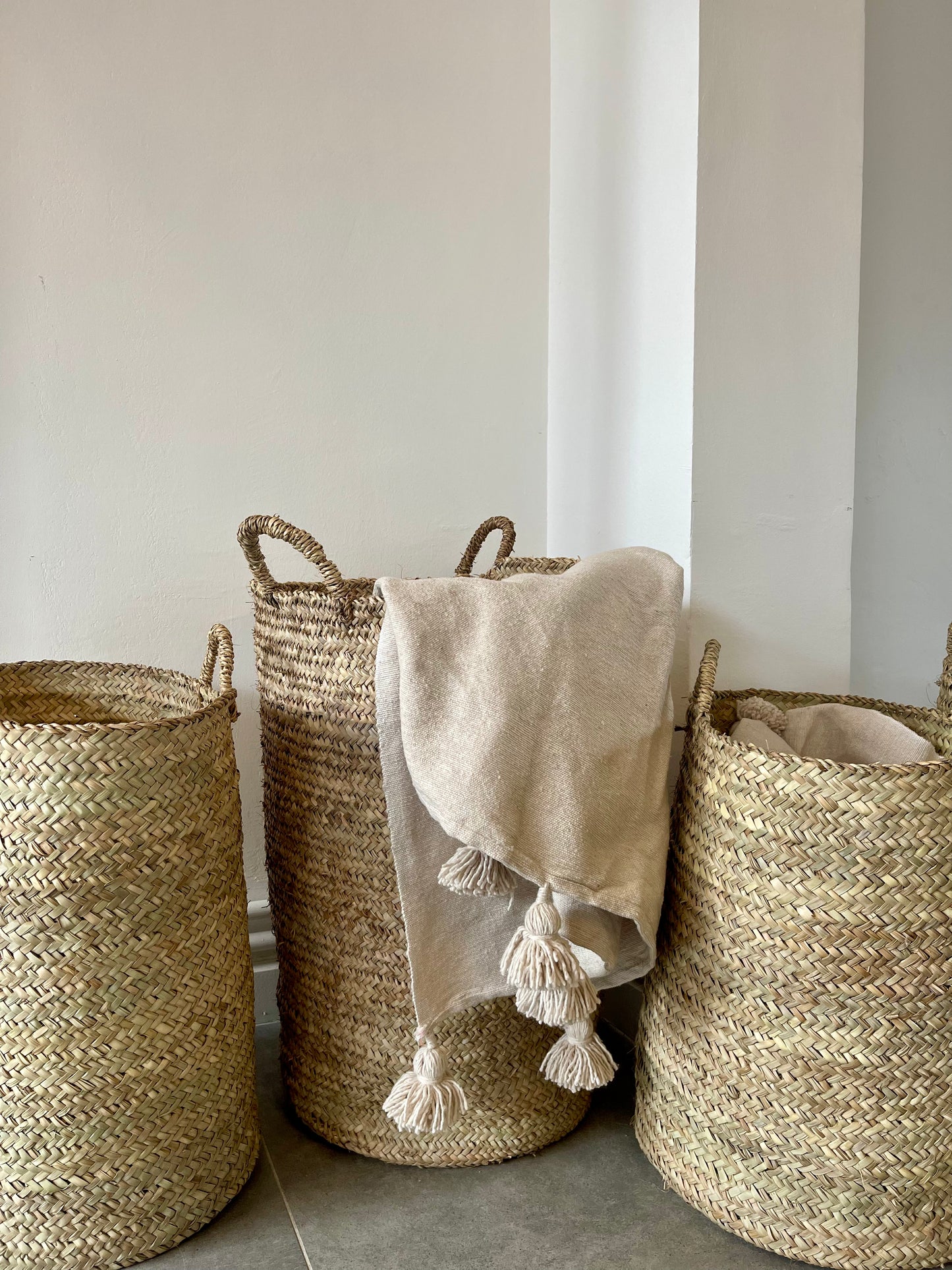 Paniers à linge Tajeft en feuille de palmier