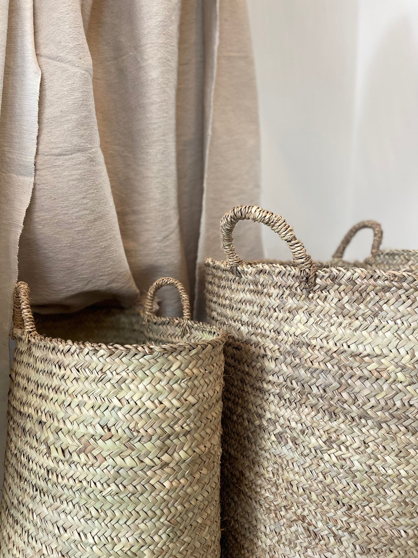 Paniers à linge Tajeft en feuille de palmier
