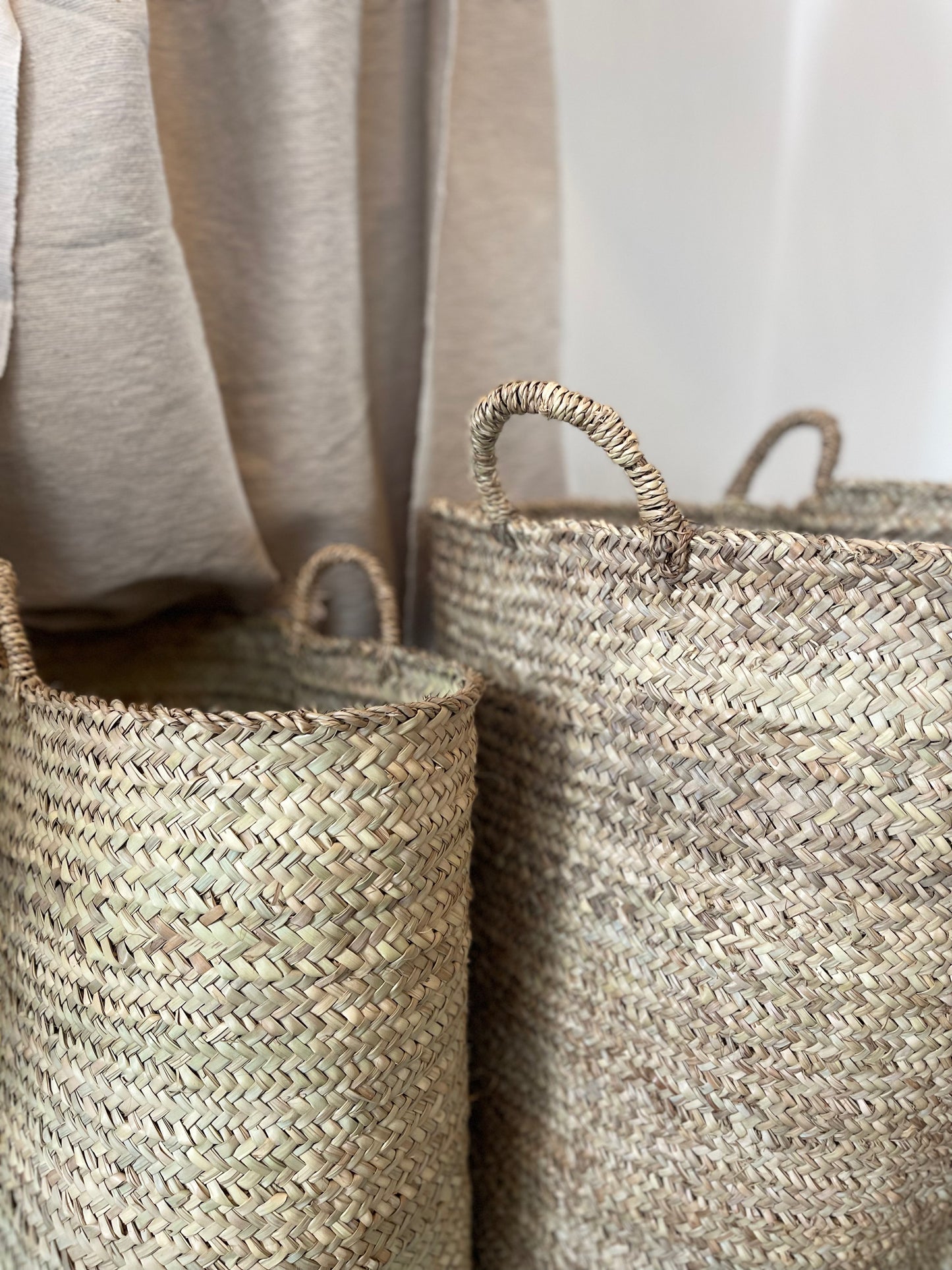 Paniers à linge Tajeft en feuille de palmier