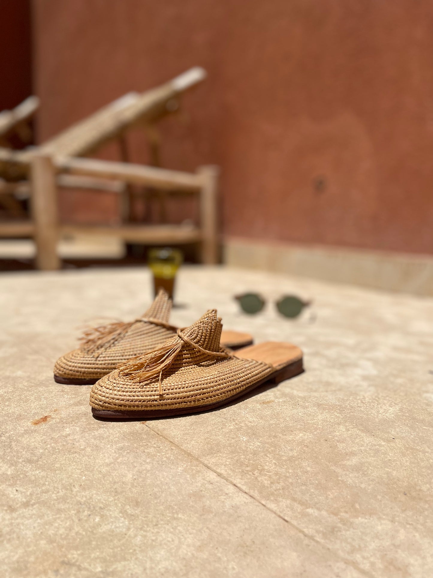 Bligha en raphia multicolores – Camel