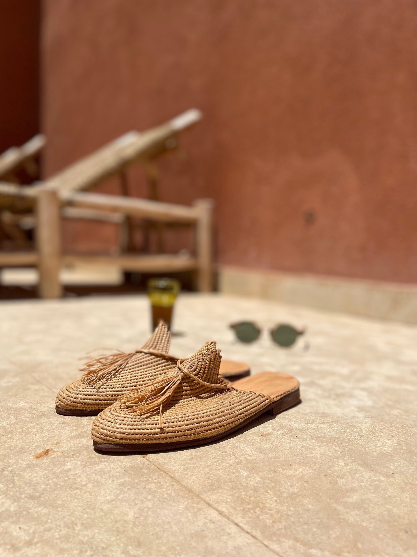 Bligha en raphia multicolores – Camel