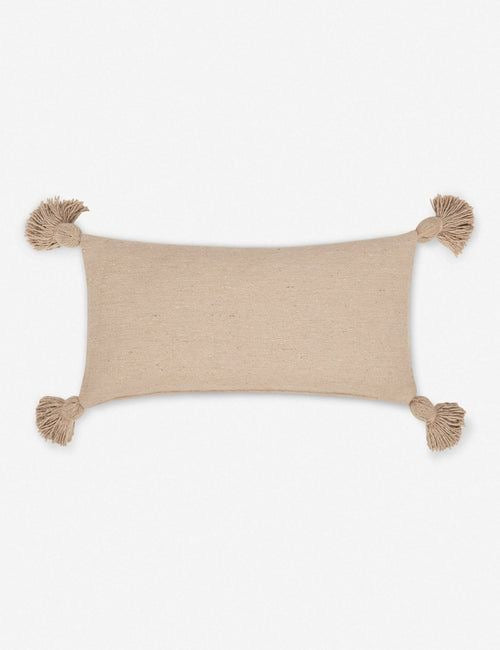 Housses de coussin avec pompons Beige – 100% coton