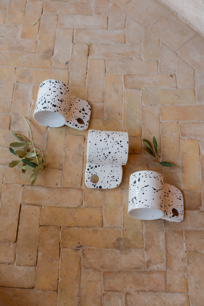 Mug KAWA -  Moucheté Blanc & Noir