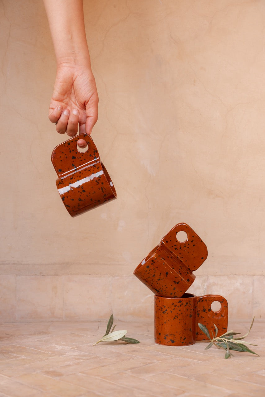 Mug KAWA moucheté marron & noir