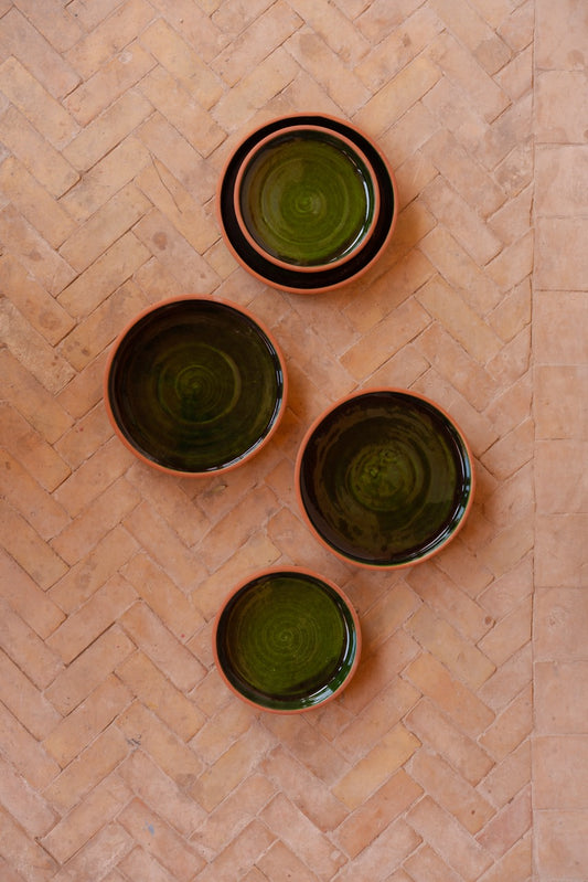 Assiette verte - Terre cuite