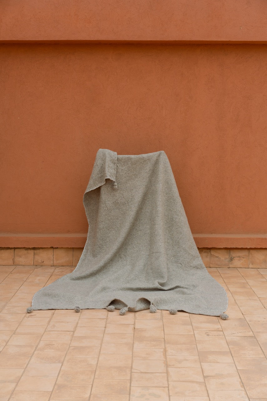 Couvre lit/Plaid Gris beige
