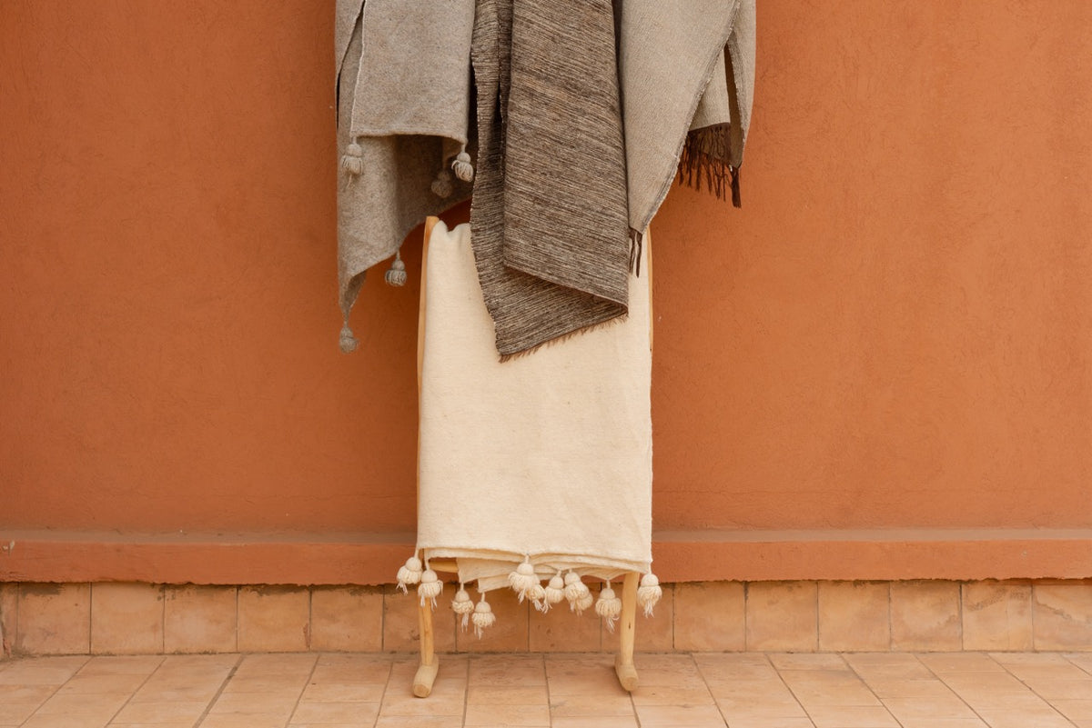 Couvre lit/Plaid Marron beige