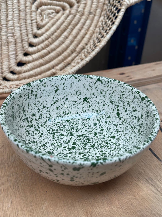Bol moucheté vert et écru