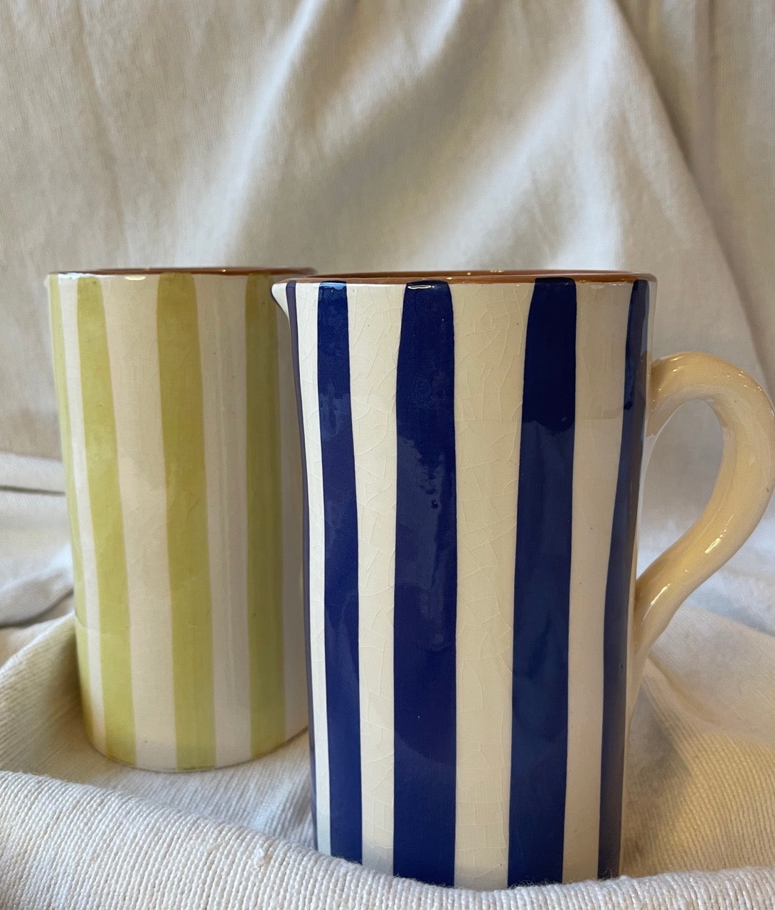 Pichet décoratif Bleu et Ecru