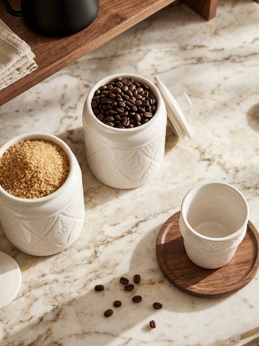 Tasse à motif blanche