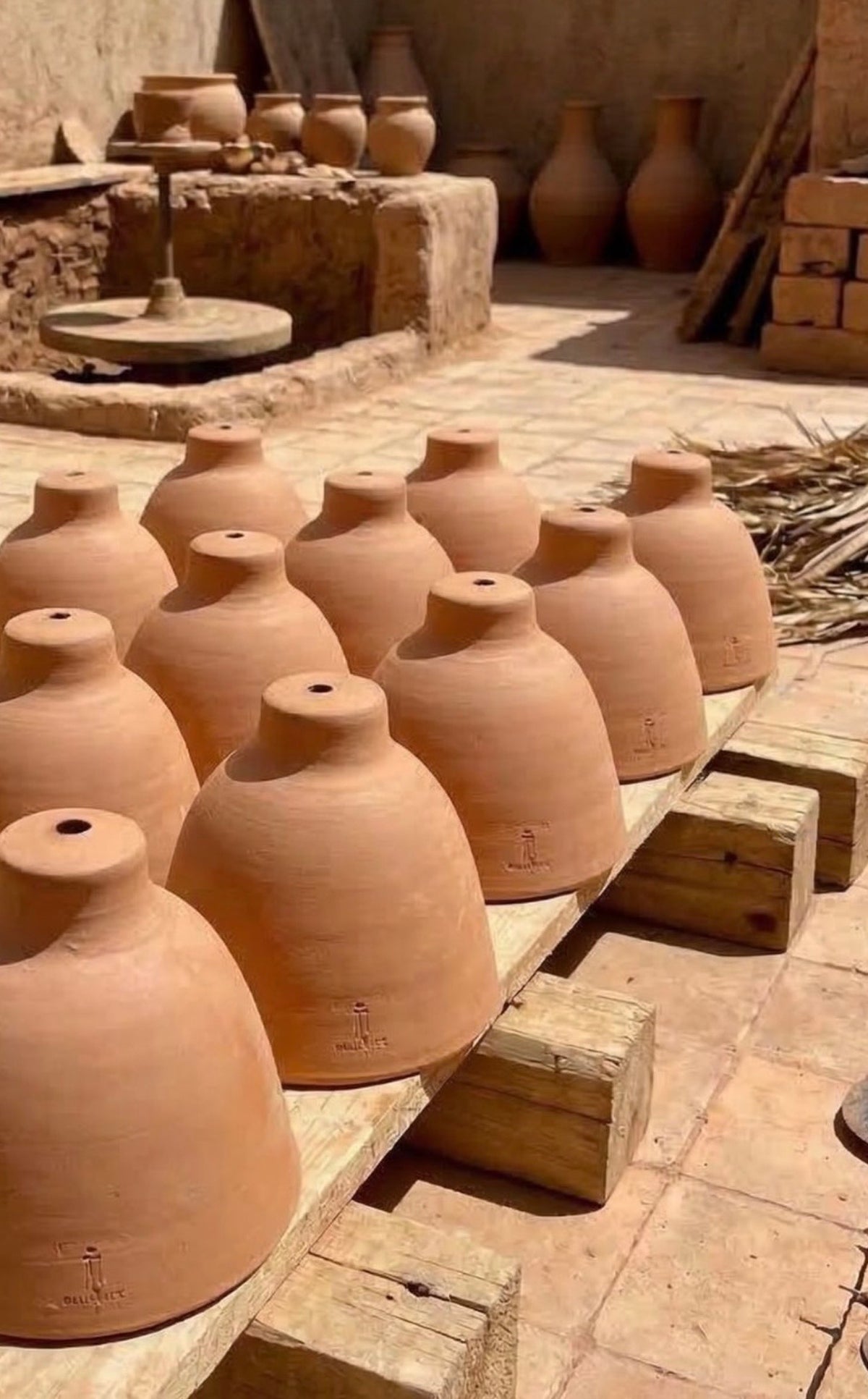 Suspension artisanale en terre cuite - Grand modèle