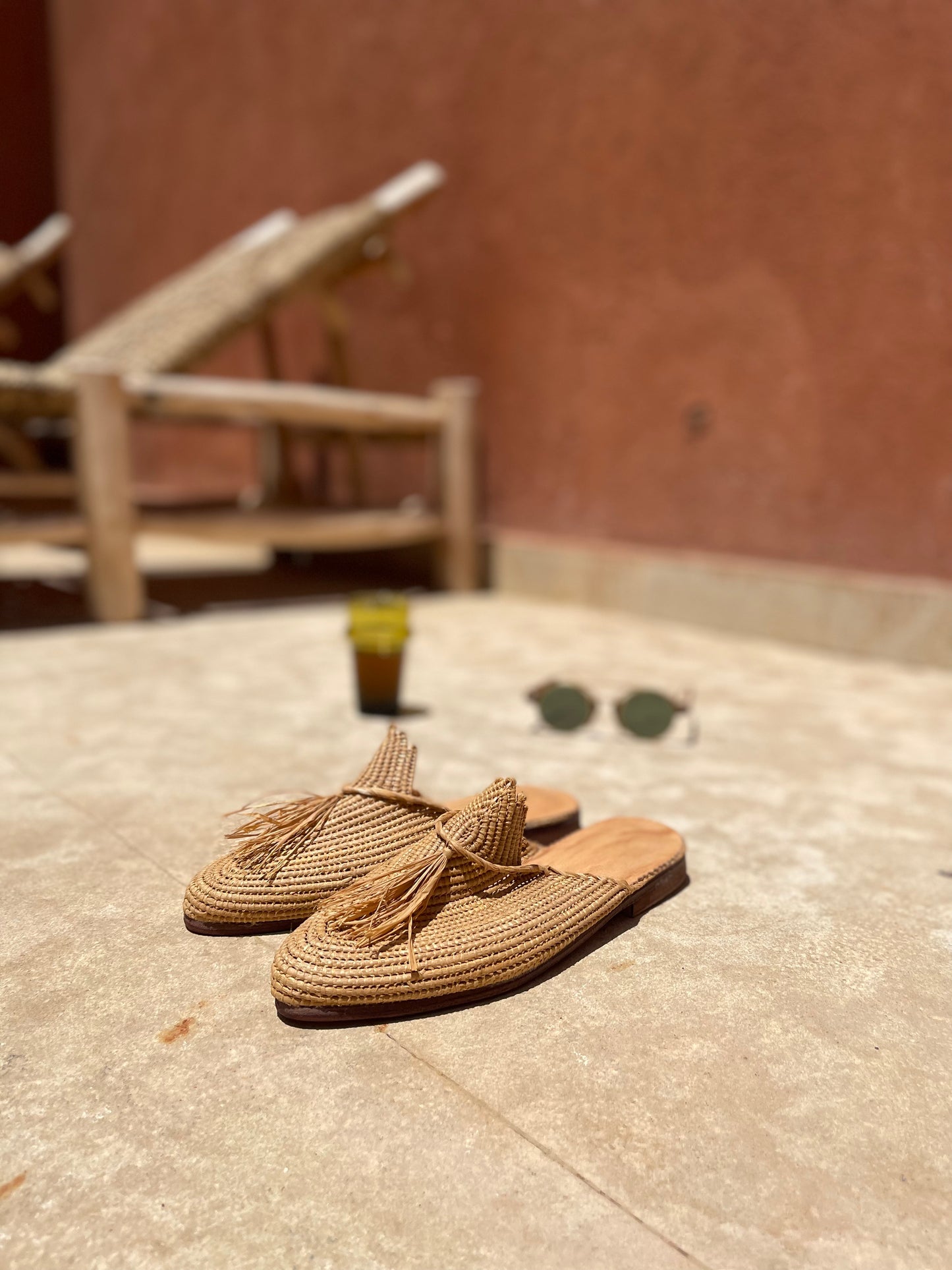 Bligha en raphia multicolores – Camel