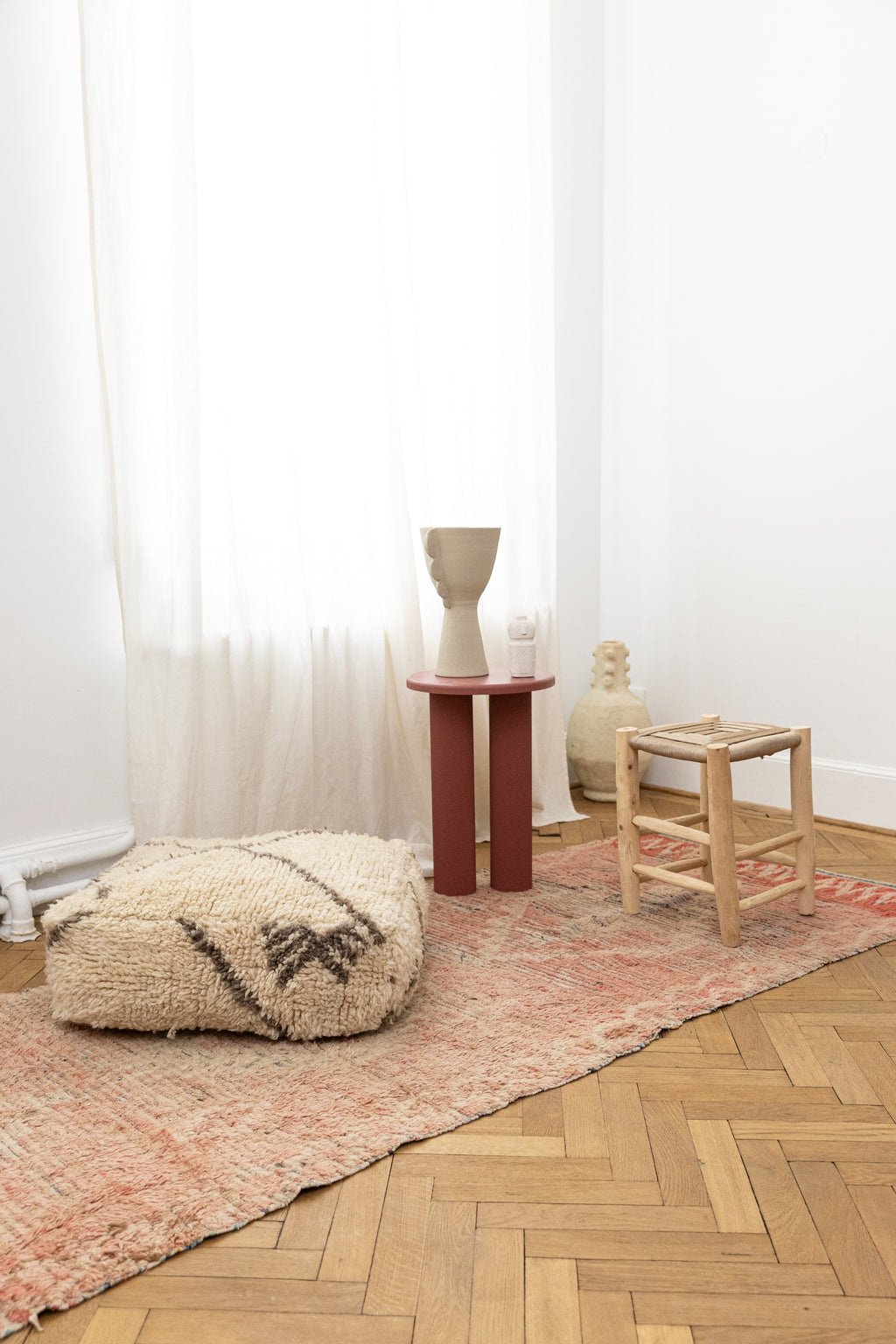 Pouf berbère Ecru