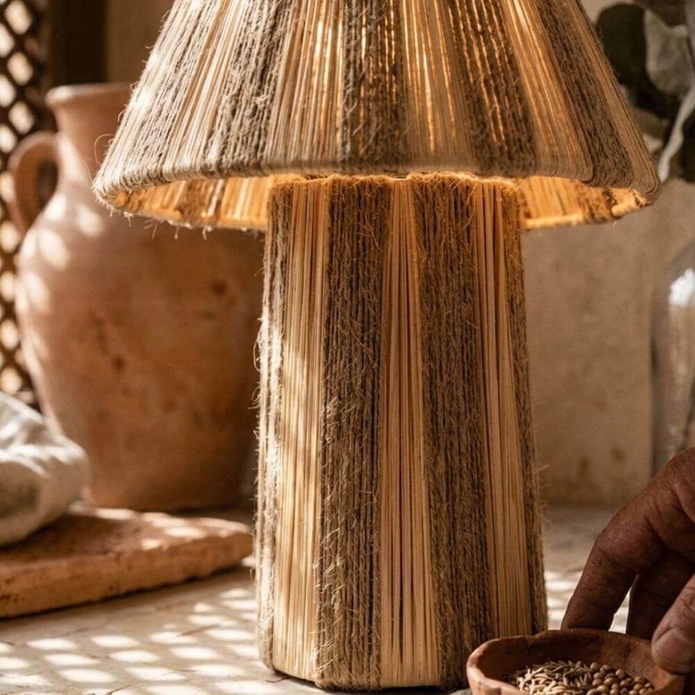 Lampe Raphia Naturel