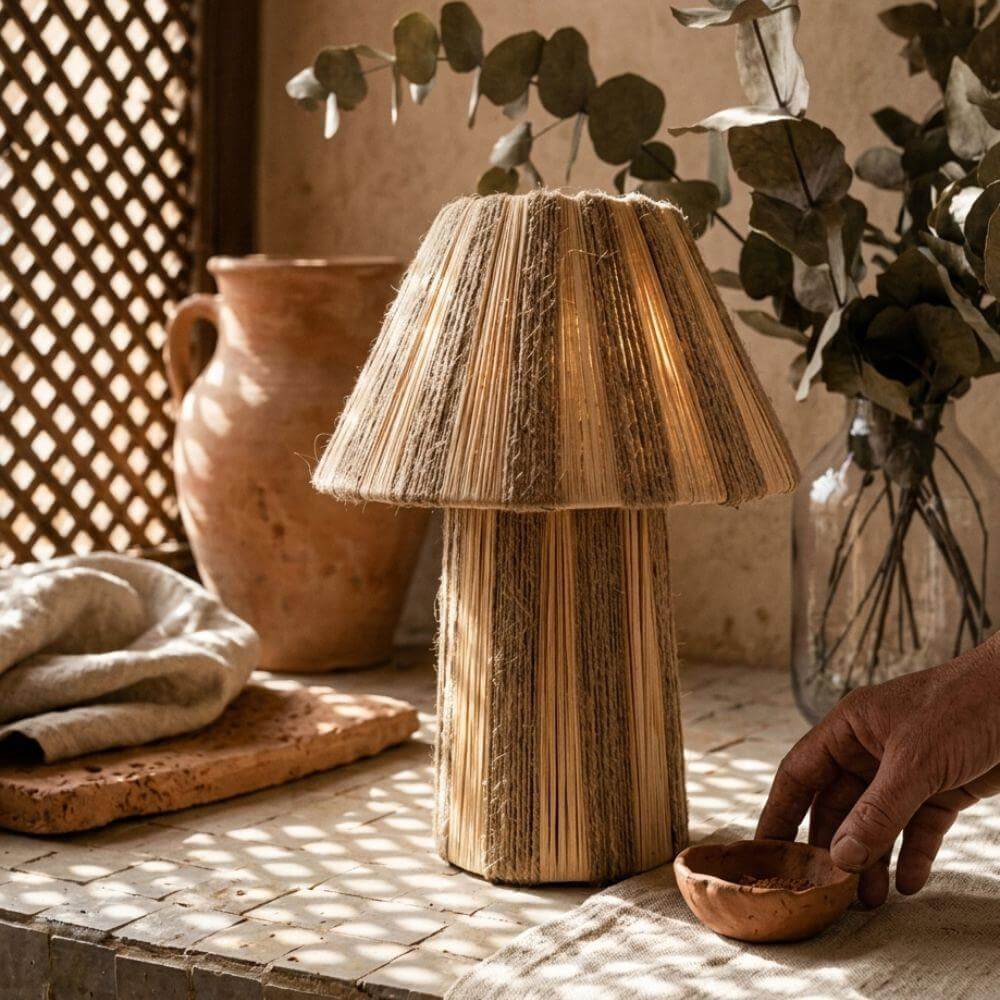 Lampe Raphia Naturel