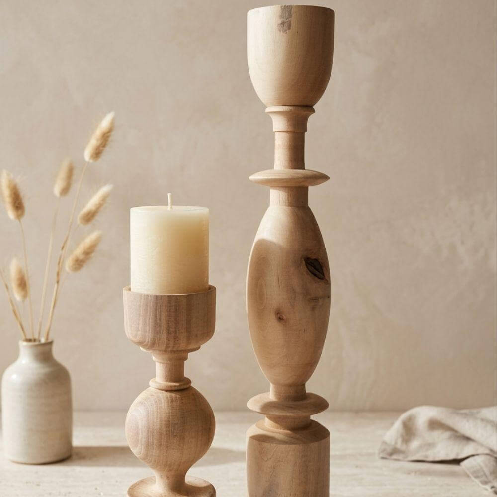 Bougeoirs en bois ASAYL