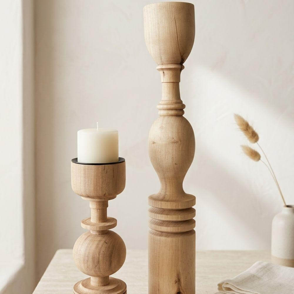 Bougeoirs en bois ASAYL