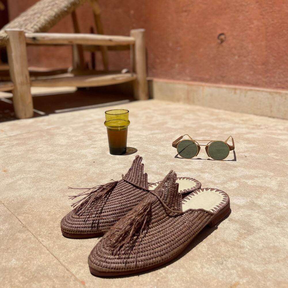 bligha-marocaine-raphia-naturel-marron