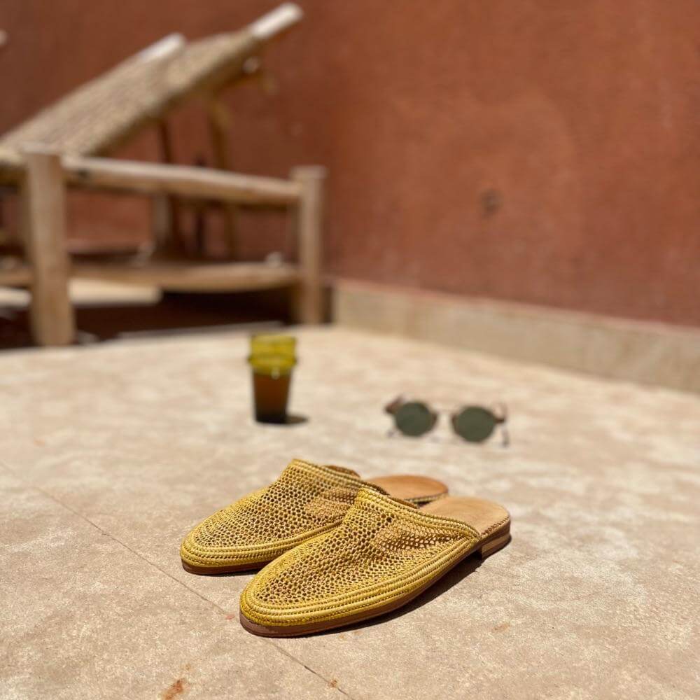 bligha-marocaine-raphia-jaune-pale