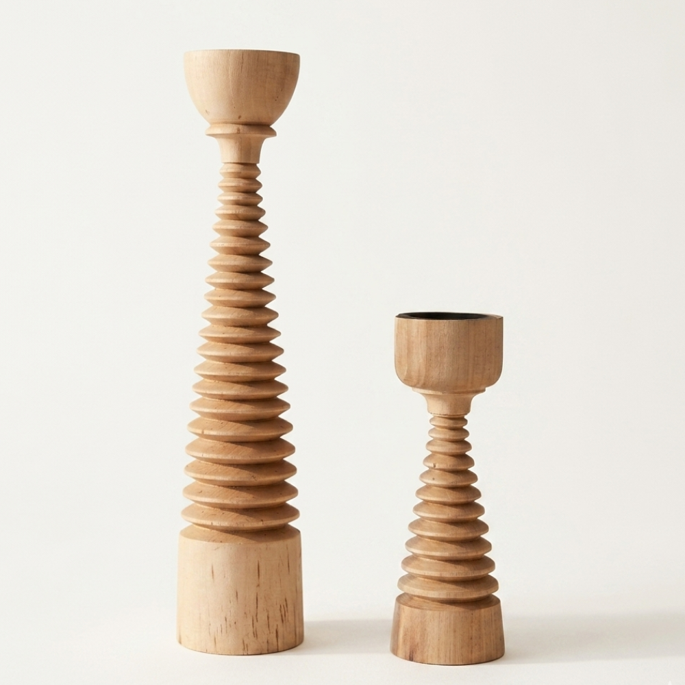 Bougeoirs en bois ASAYL
