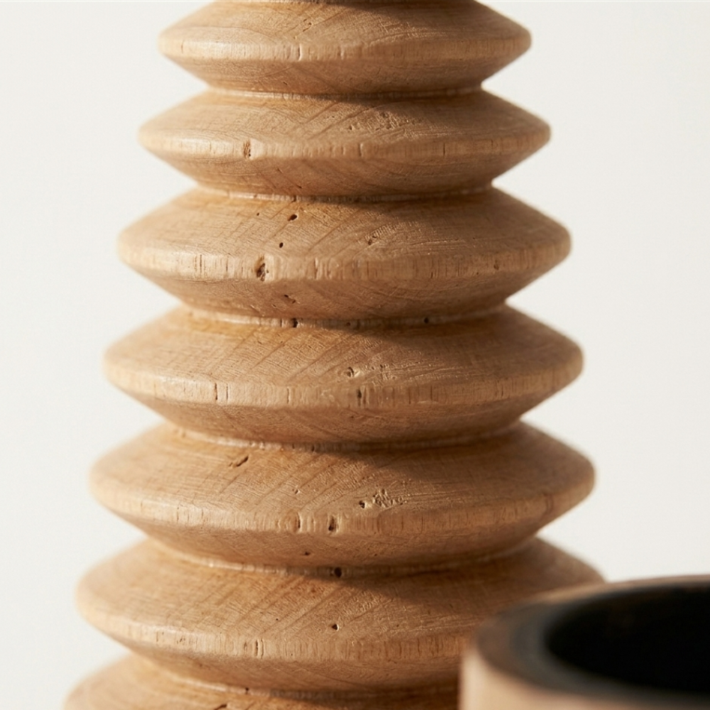 Bougeoirs en bois ASAYL