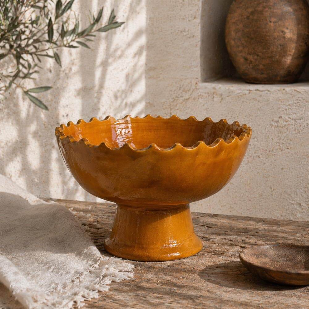 plat-a-pied-jaune-vintage